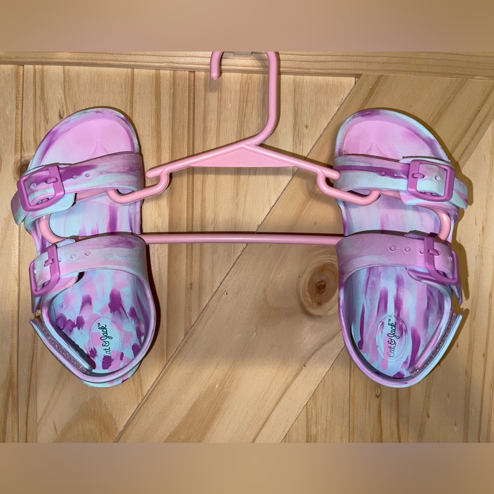 Cat & Jack Pink and Blue Tie Dye Kids Sandals